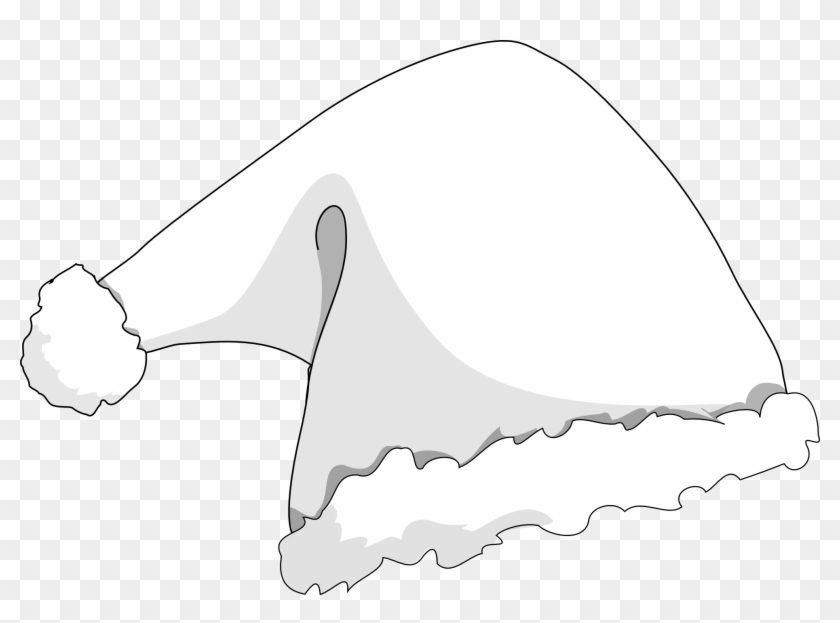 Santa Hat Coloring Picture With Elf Clipart Holiday - Christmas Hat White Png Transparent Png