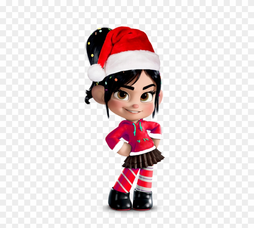 Vanellope In A Christmas Casual With Santa Hat - Vanellope Sugar Rush Racers Clipart #32272