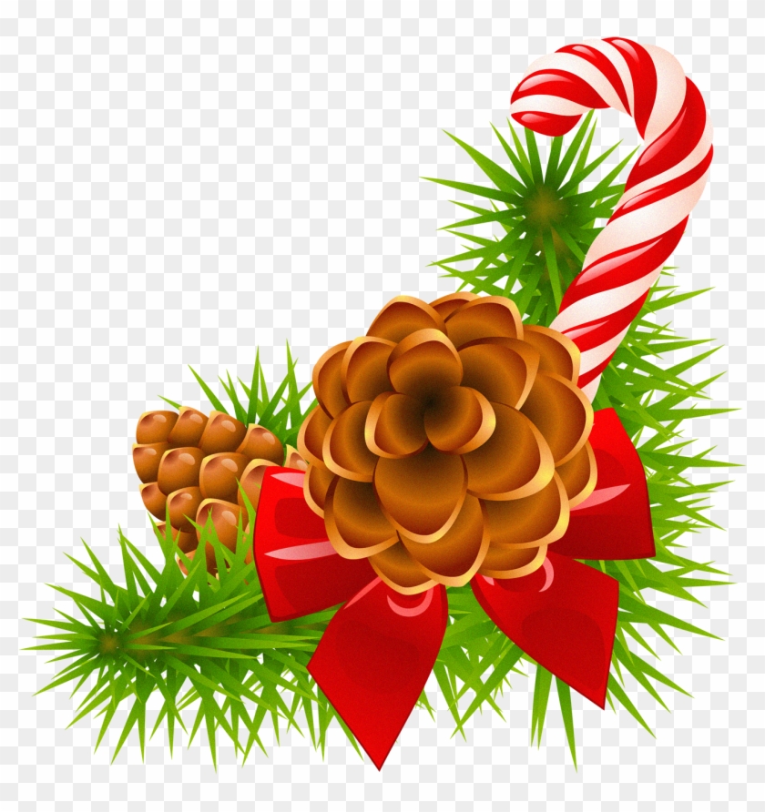 Border Vector Free Download Techflourish Pine Branch - Christmas Pine Cone Clip Art - Png Download #32392