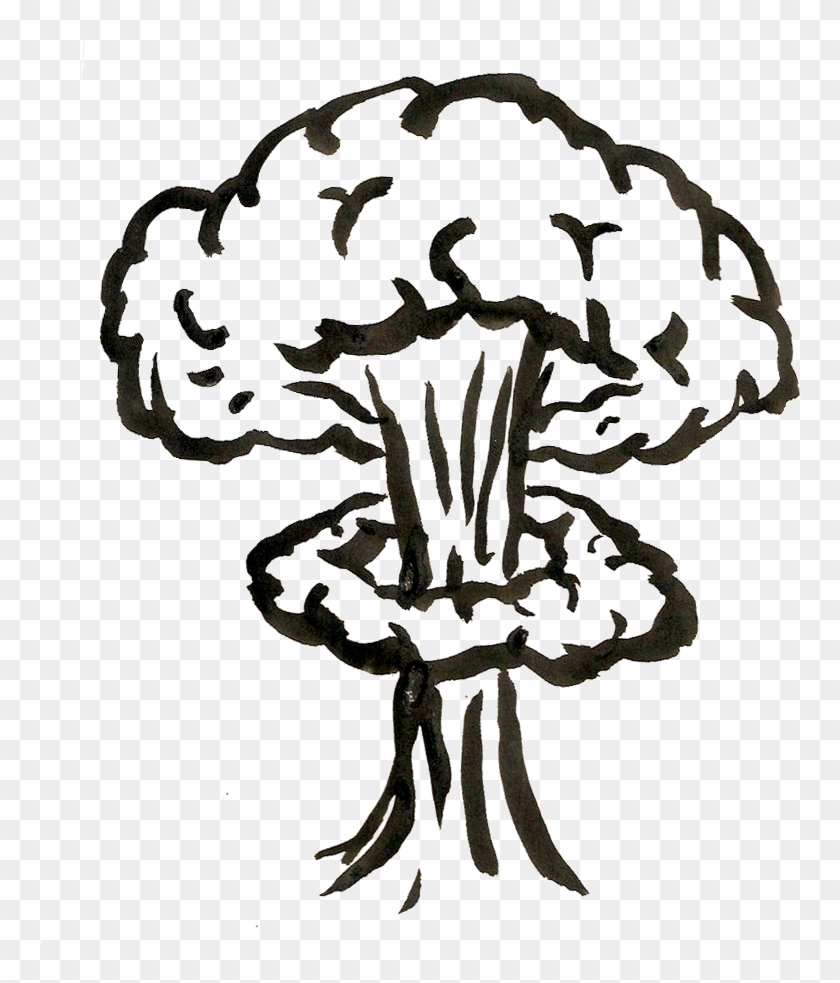 Clip Art Library Library Drawing Explosions - Nuclear Bomb Explosion Drawing - Png Download