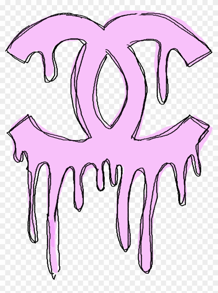 Grunge Tumblr Overlays Transparent Png Grunge Tumblr - Dripping Chanel Logo Pink Clipart