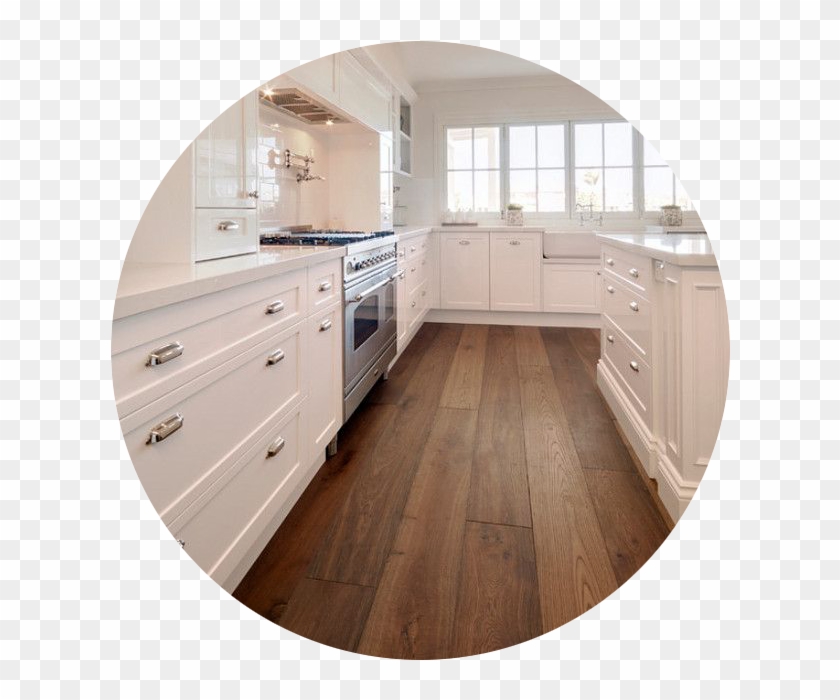 Inspiration - Kitchen-floor - Medium Wood Floors With White Cabinets Clipart #32856