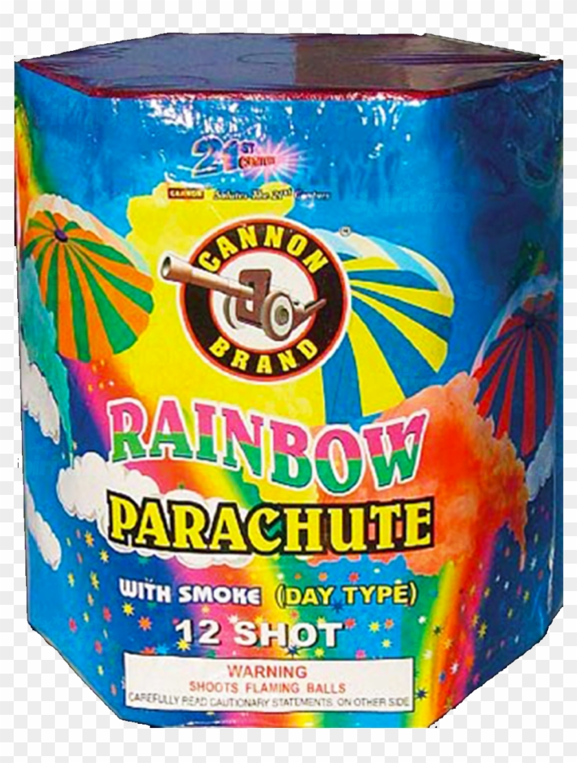 This 12-shot Parachute Cake Brings Fireworks Fun To - Color Smoke Parachute Firework Clipart
