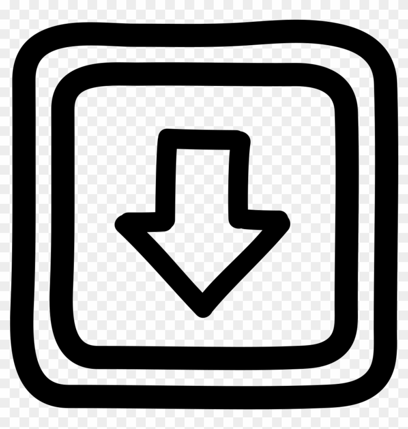 Down Button Hand Drawn Arrow And Squares Outlines Comments - Scalable Vector Graphics Clipart #34166