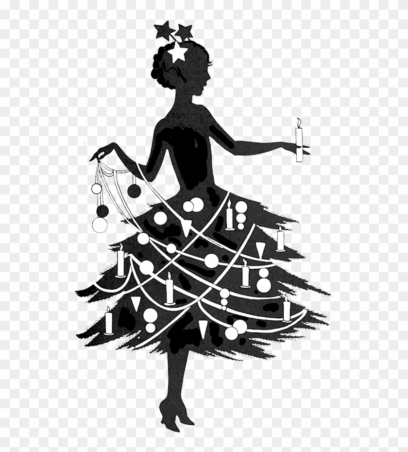 Charming Vintage Christmas Clip Art Clip Library - Vintage Christmas Clipart Black And White - Png Download
