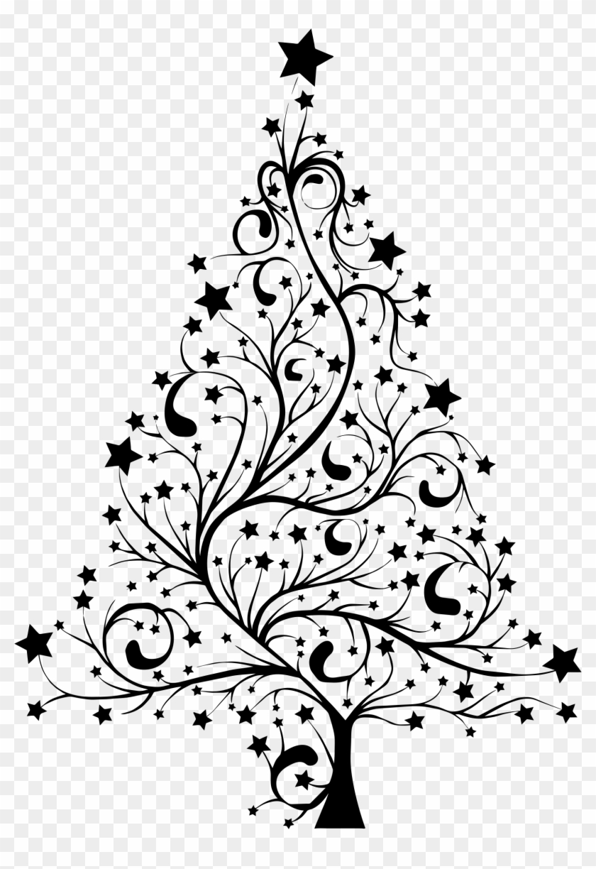 Baby Nursery ~ Breathtaking Clip Art Black And White - Christmas Tree Silhouette Png Transparent Png #34214