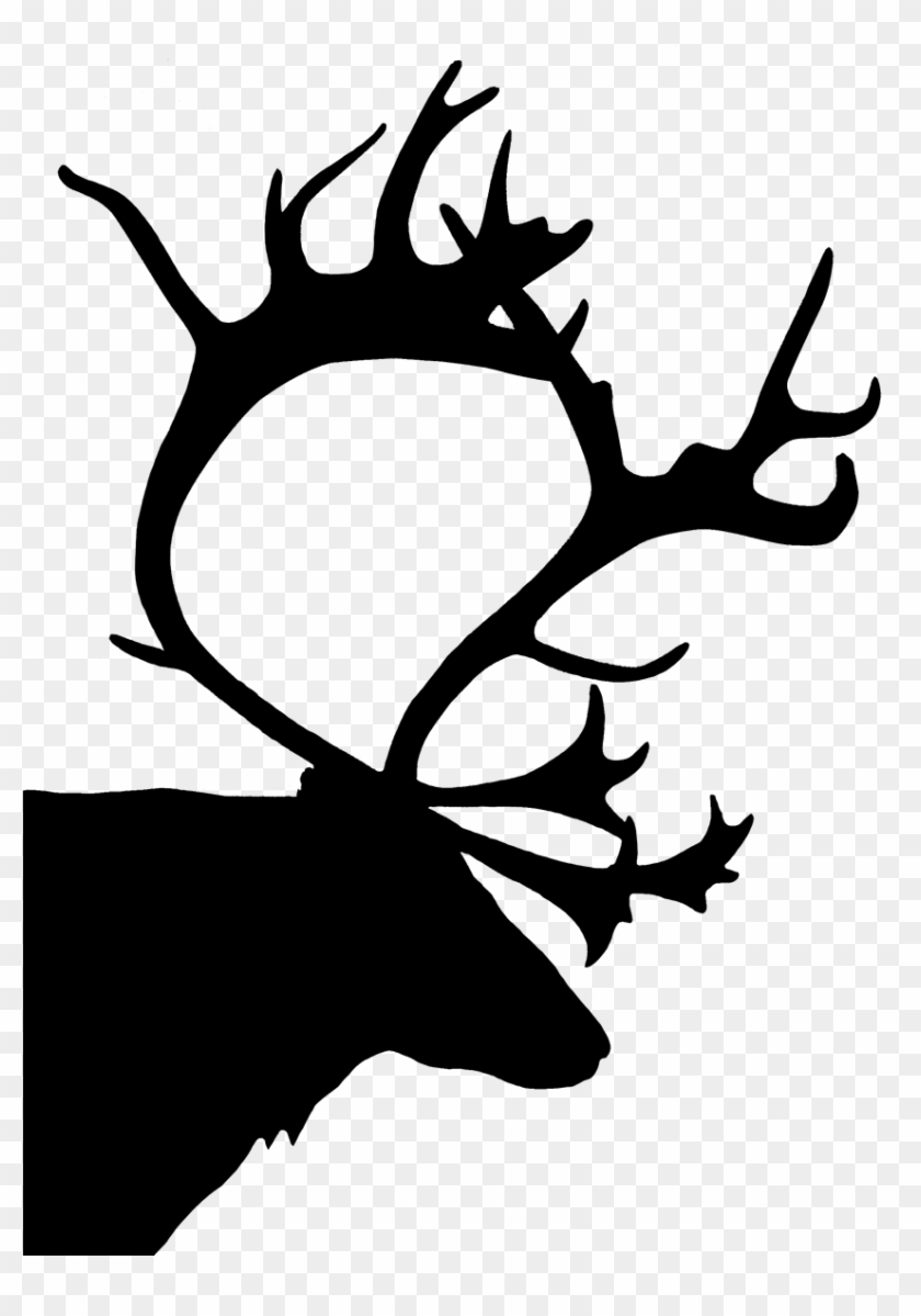 Christmas Silhouettes Clip Art Freeuse - Reindeer Head Silhouette - Png Download