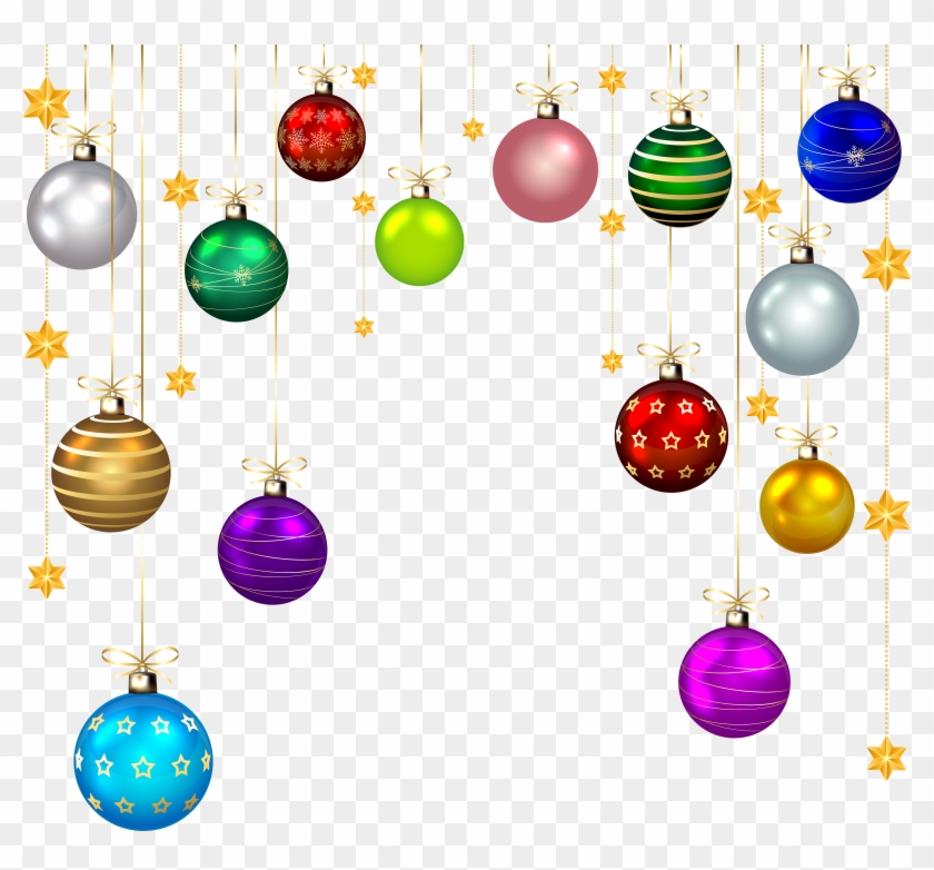 Hanging Christmas Balls Decor Png Clip Art Imageu200b - Hanging Christmas Decorations Png Transparent Png #34588