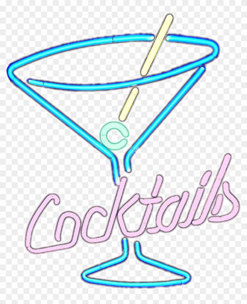 Cocktails Neon Sign On White Matte - Transparent Neon Light Png Clipart #34633