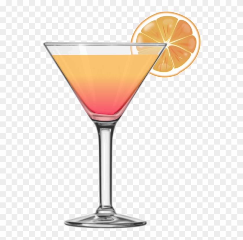 Cocktail Glass Martini Alcoholic Drink Tequila Sunrise - Cocktail Clipart - Png Download