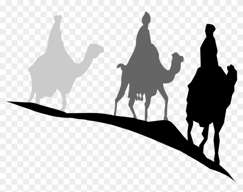 Christmas Day Biblical Magi Christmas Card Santa Claus - Wise Men Silhouette Png Clipart #35041