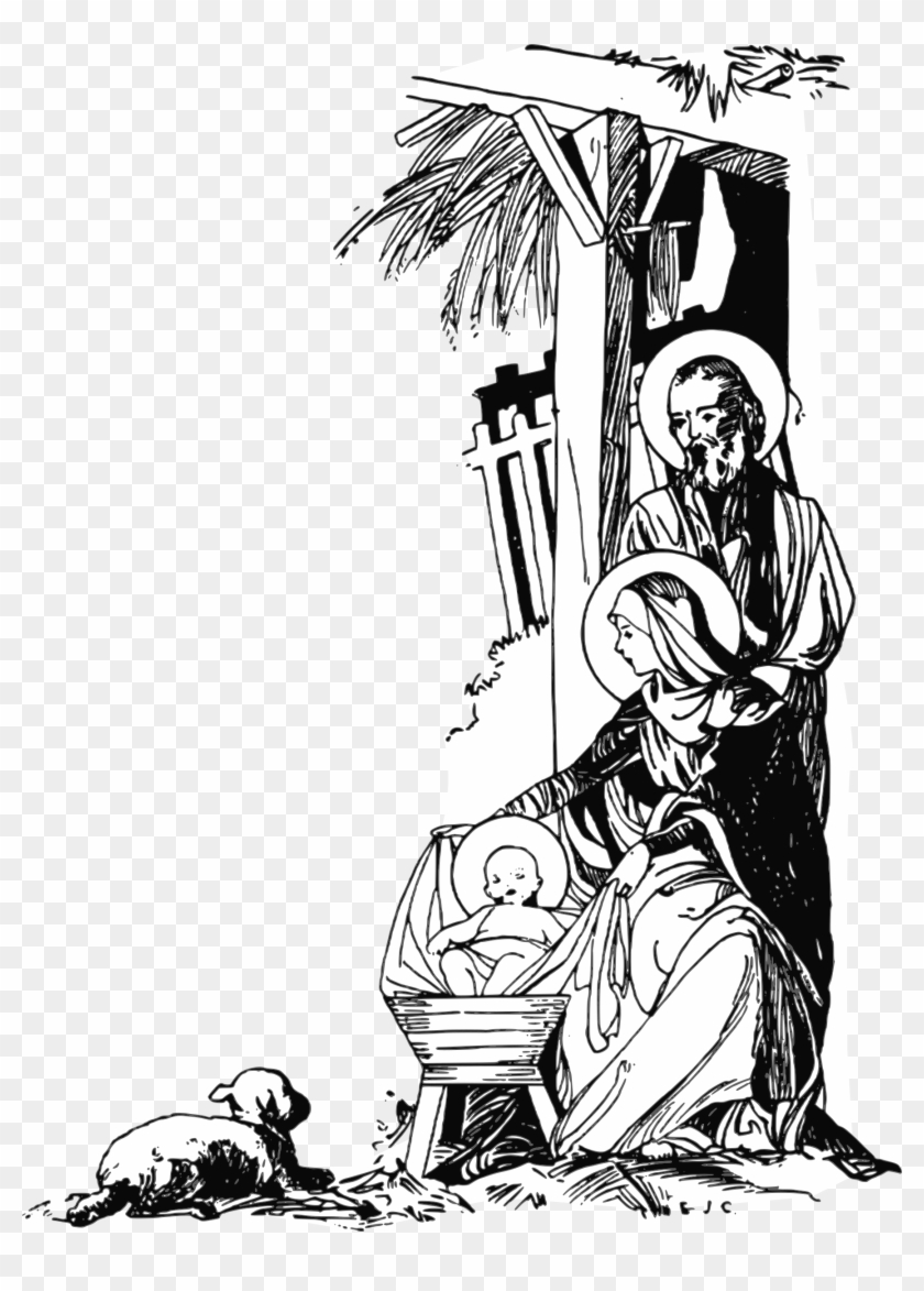 This Free Icons Png Design Of Jesus Is Born Pluspng - Jesus Born Black White Clipart