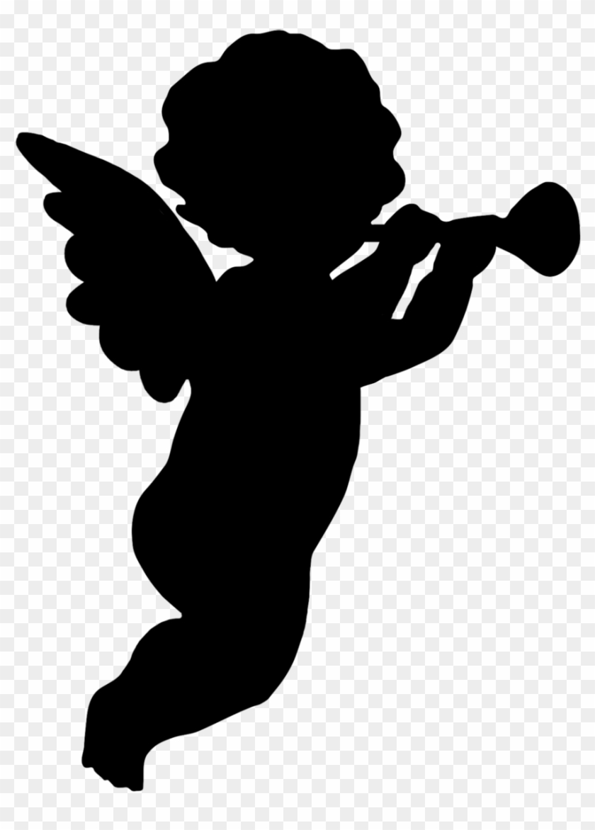 Nativity Silhouette Clip Art Transparent - Cherub Silhouette - Png Download