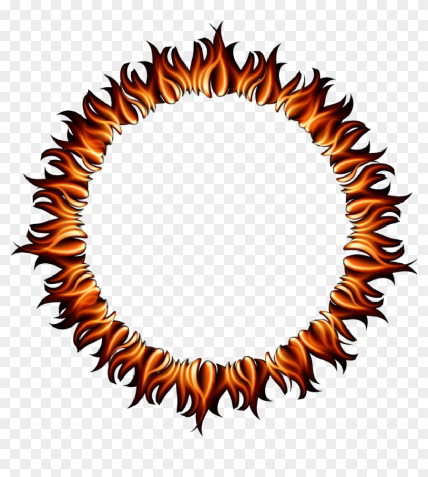 Fire Flames Ring Round Circle Circles Frame Border - Circle Clipart #35908