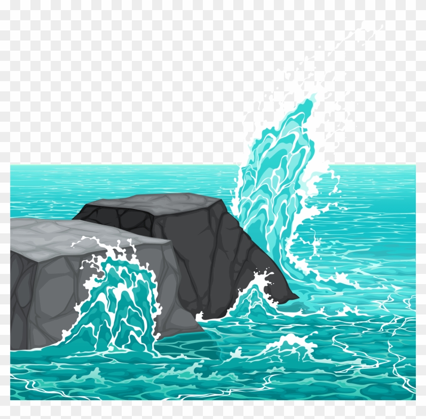 Sea Rocks And Waves Png Clipart Picture Transparent Png #35997