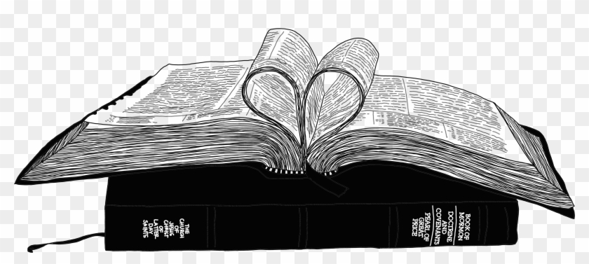 Open Bible With Scriptures Clip - Lds Scripture Clipart Png Transparent Png