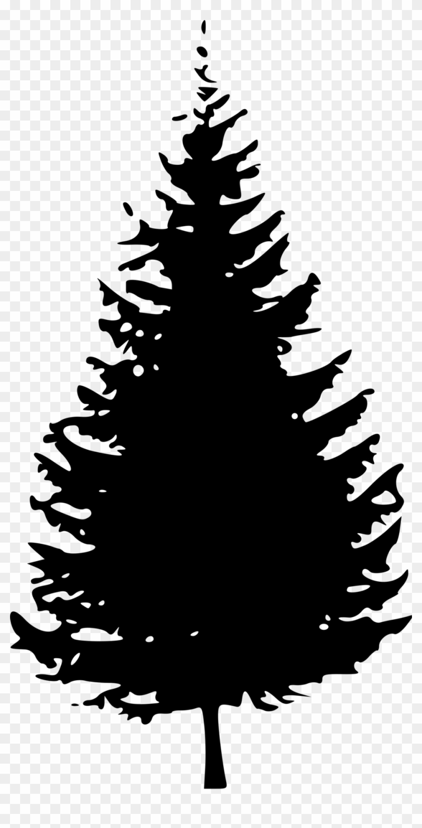 Nativity Angel Silhouette Clip Art - Black And White Pine Tree Clipart - Png Download #36093