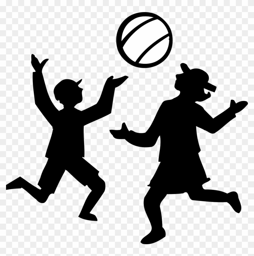 How To Set Use Silhouette Of Kids Playing With A Ball Clipart #36330