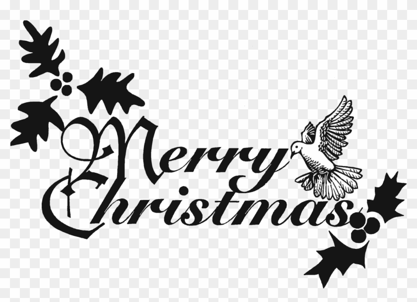 Christmas Clip Art - Merry Christmas Clipart Black And White - Png Download