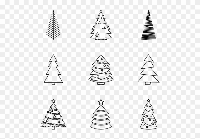 Christmas Trees Line Craft - Christmas Tree Icon Png Clipart #36572
