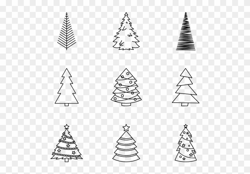 Christmas Trees Line Craft - Christmas Tree Icon Png Clipart