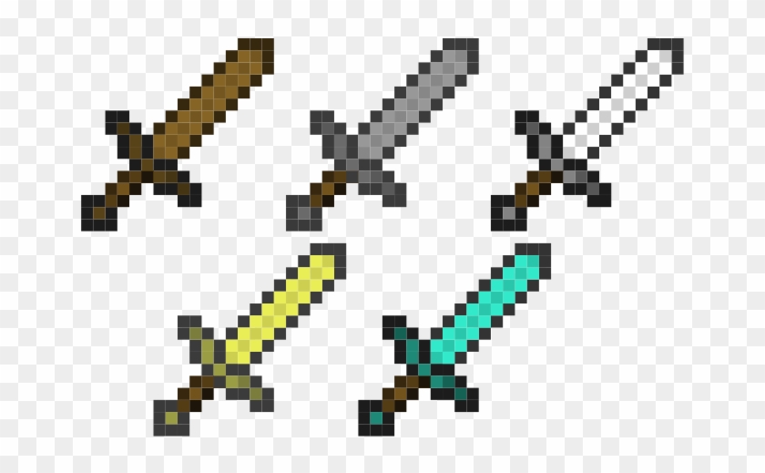 Medium Image - Minecraft Diamond Sword Clipart