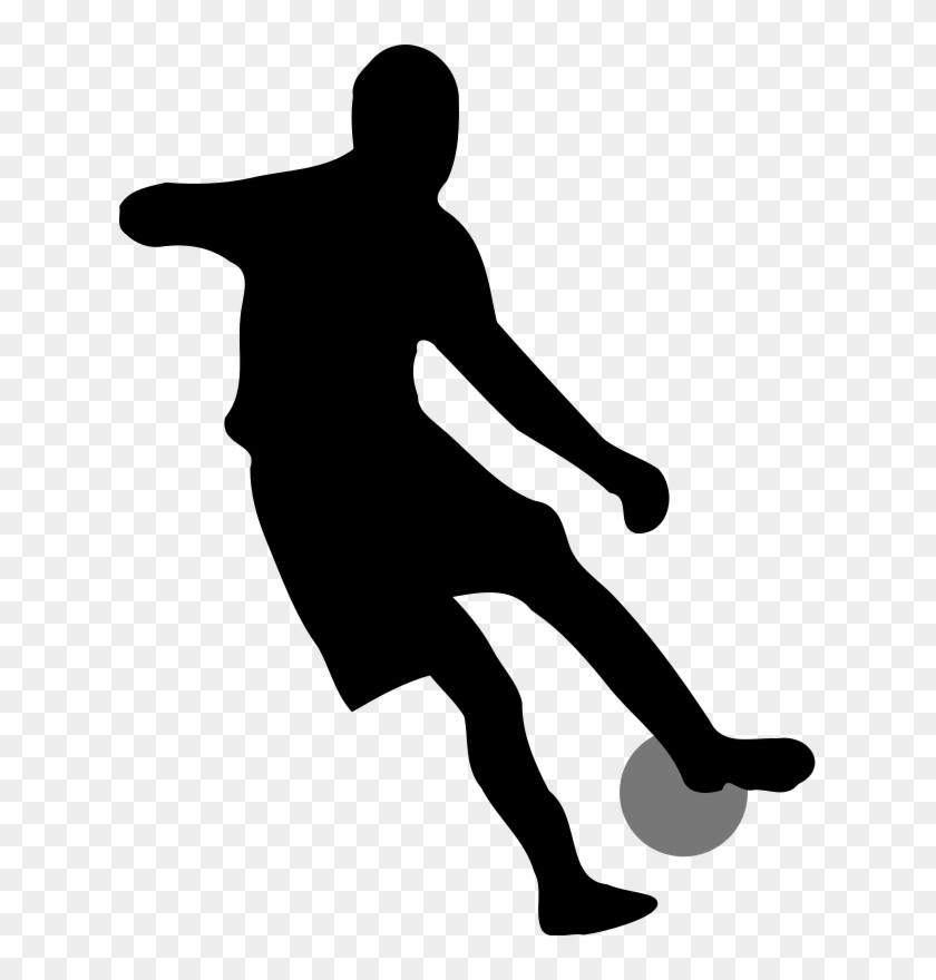 Soccer Player Dribbling Silhouette Free Vector - Transparent Soccer Player Clipart - Png Download