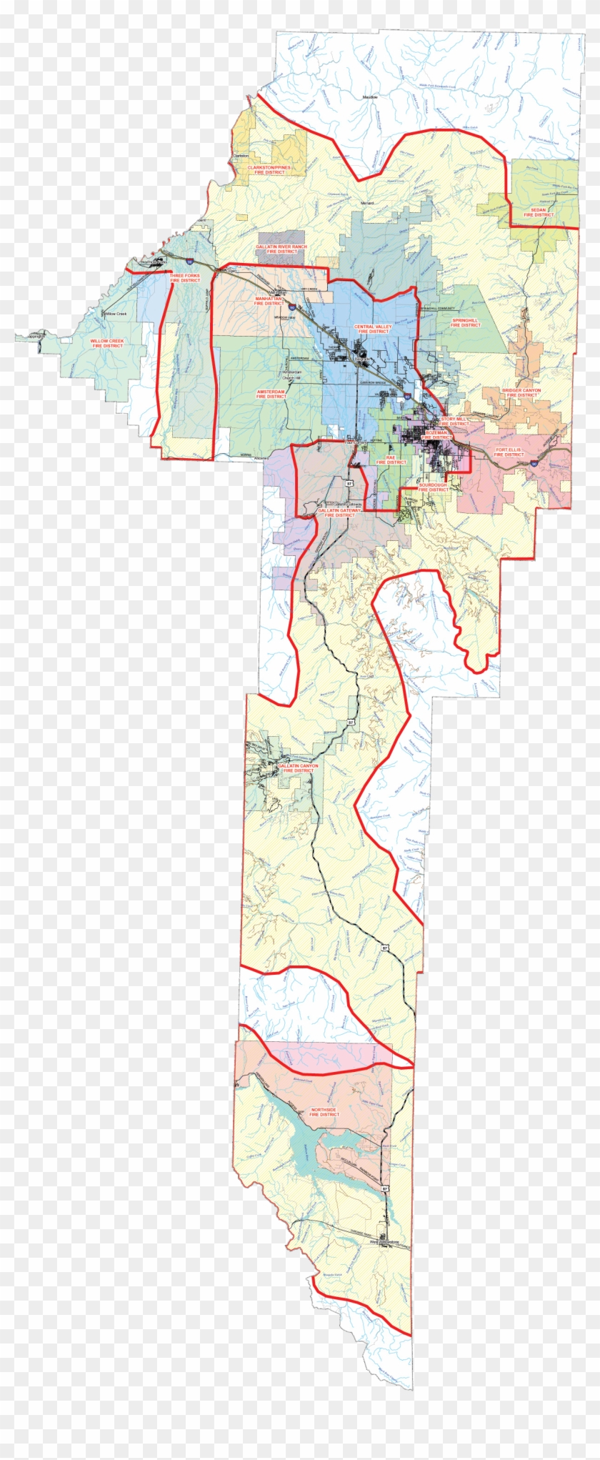 Gallatin County Wildland Urban Interface - Map Clipart #36912