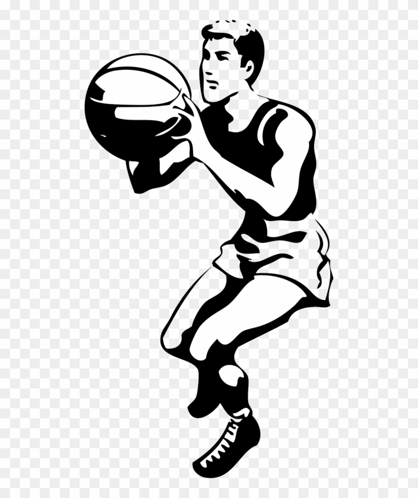 500 X 920 5 0 - Basketball Player Clipart Black And White - Png Download #37071