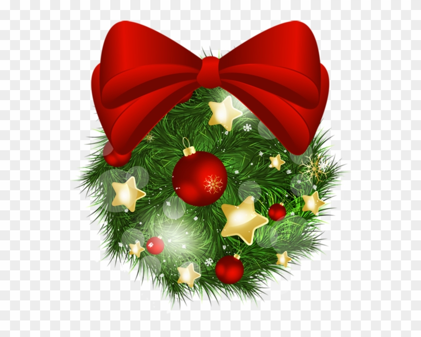 Transparent Christmas Pine Ball With Red Bow Png Picture - Transparent Background Christmas Ornament Clipart