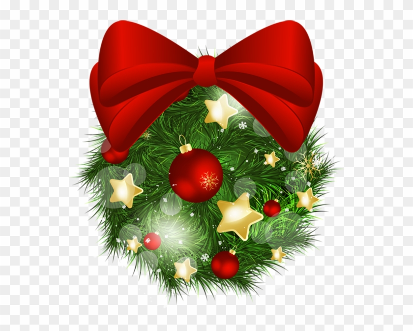 Transparent Christmas Pine Ball With Red Bow Png Picture - Transparent Background Christmas Ornament Clipart #37188