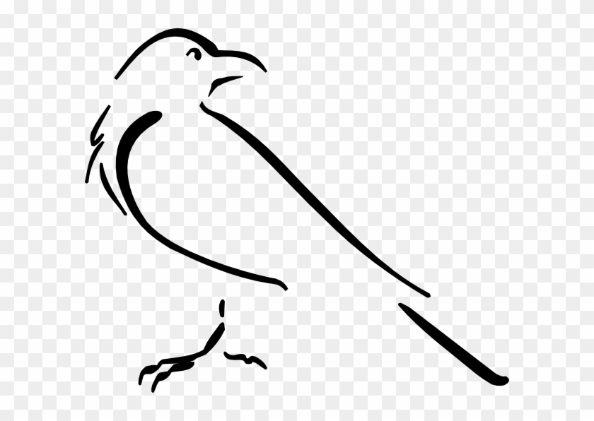 Crow Line Art Svg Downloads Outline Download Ⓒ - Crow Drawing Outline Clipart