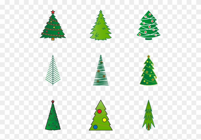 Linear Christmas Trees - Christmas Tree Icon Png Clipart #37442