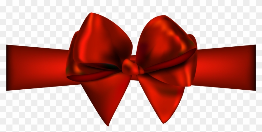 Red Ribbon With Bow Png Clip Art - Transparent Background Red Bow Transparent #37571