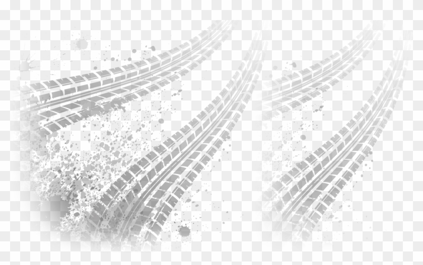 Bike Tire Tracks Png - White Tire Track Png Clipart #37775