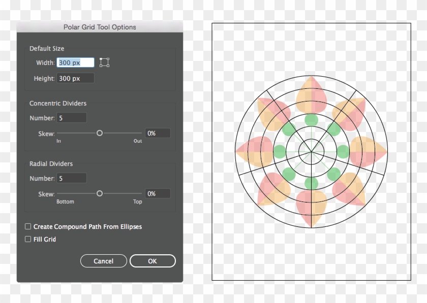 Polar Grid - Polar Grid Tool Illustrator Clipart #38178