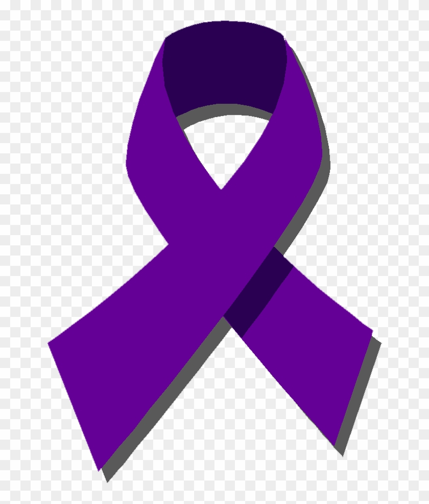 Purple Ribbon For Cancer - Domestic Violence Ribbon Clipart