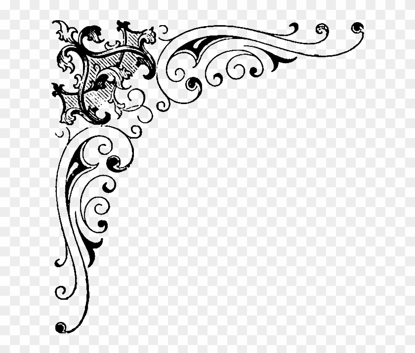 9 Best Images Of Vintage Scroll Clip Art - A4 Size Paper Corner Design - Png Download