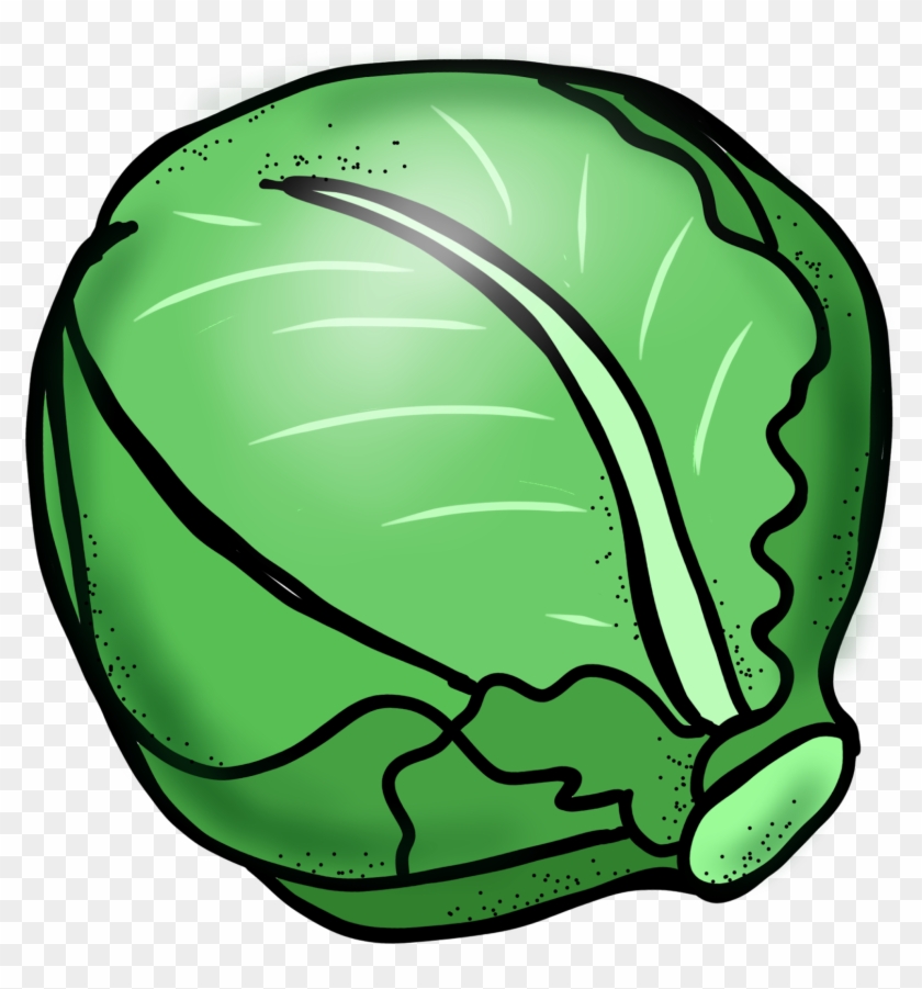 Lettuce Clipart Black And White Free Images - Green Cabbage Clipart - Png Download