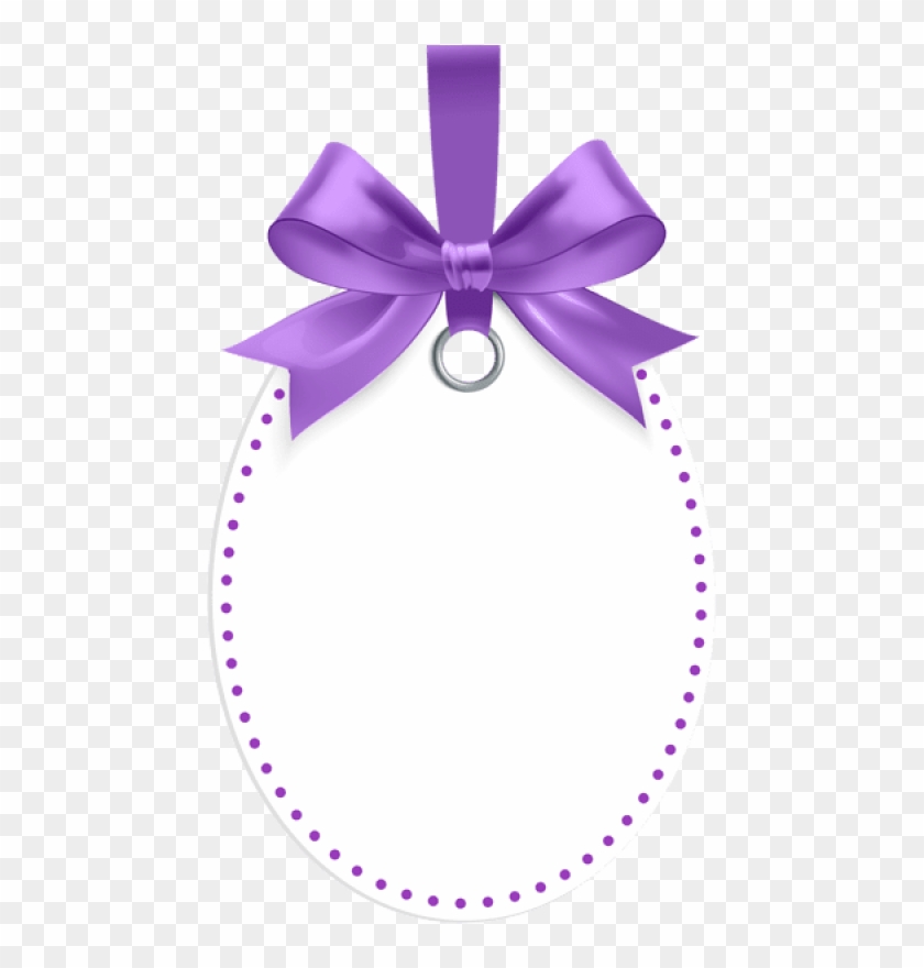 Free Png Download Label With Purple Bow Template Png - Purple Label Png Clipart #38538