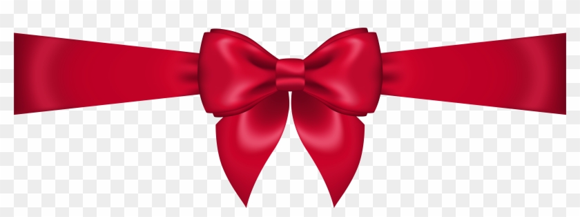 Red Bow Transparent Clip Art Image - Red Bow Transparent Background - Png Download #38539