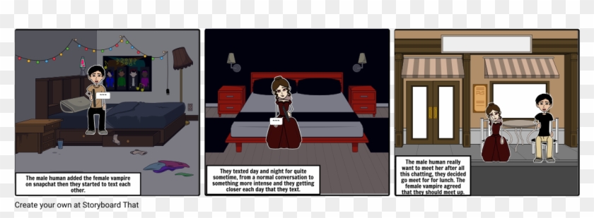 Human And Vampire - Cartoon Clipart #38563