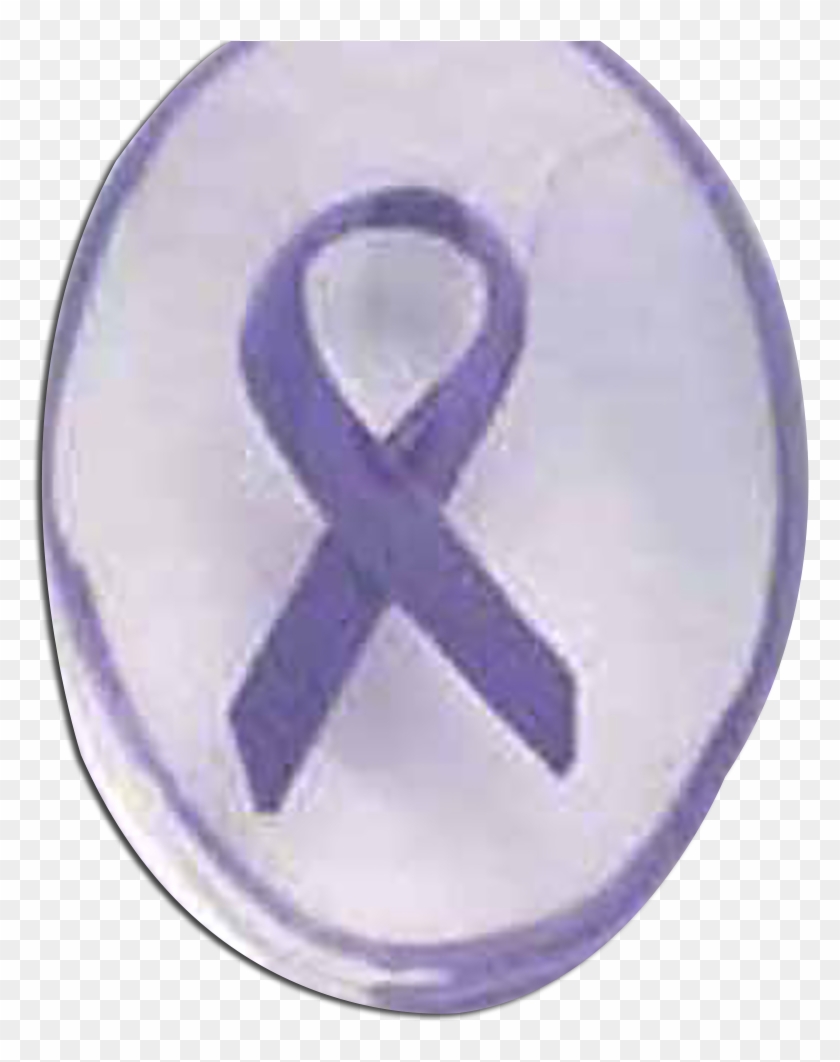 Worry Stone Awareness Purple Ribbon Key Ring - Emblem Clipart