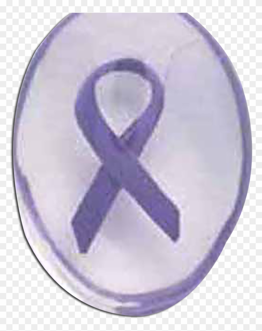 Worry Stone Awareness Purple Ribbon Key Ring - Emblem Clipart #38603