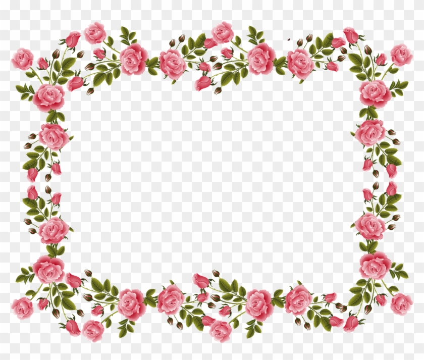 Vintage Border Frame Hd Wallpaper Clipart - Rose Border Flower Design - Png Download #38698