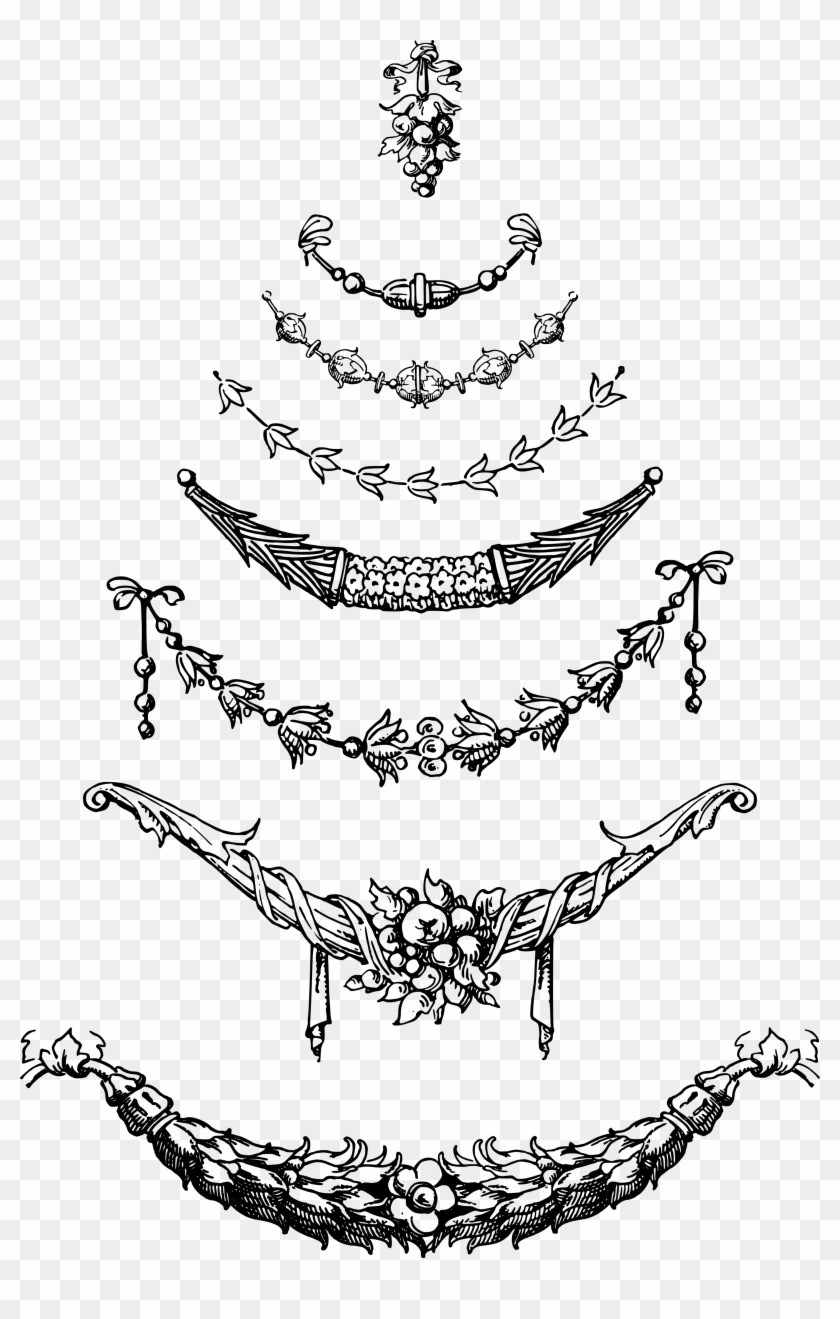 Vintage Garland Vector Images Oh So Nifty Vintage Graphics - Christmas Garland Clip Art Black And White - Png Download