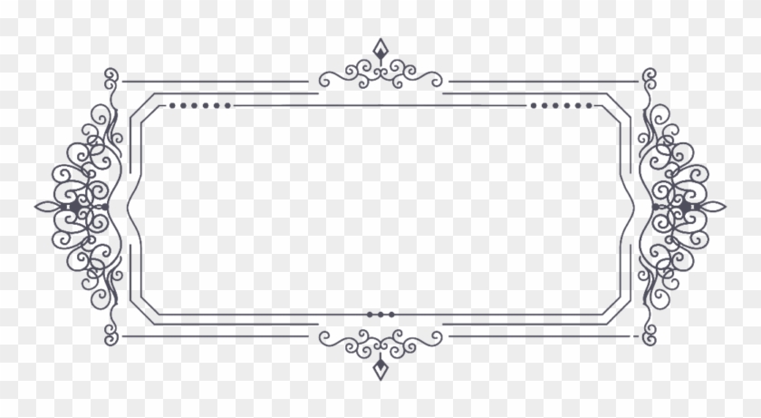 Free Vintage Border Ornaments Png - Line Art Clipart #38834