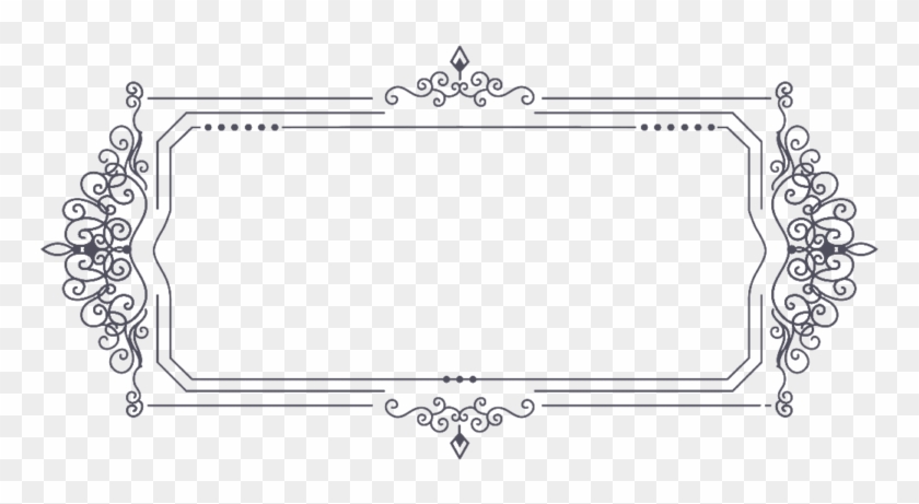 Free Vintage Border Ornaments Png - Line Art Clipart