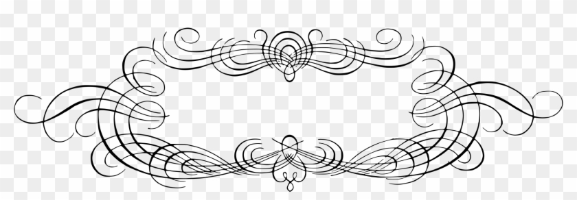 2400 X 744 11 - Vintage Calligraphy Frame Png Clipart