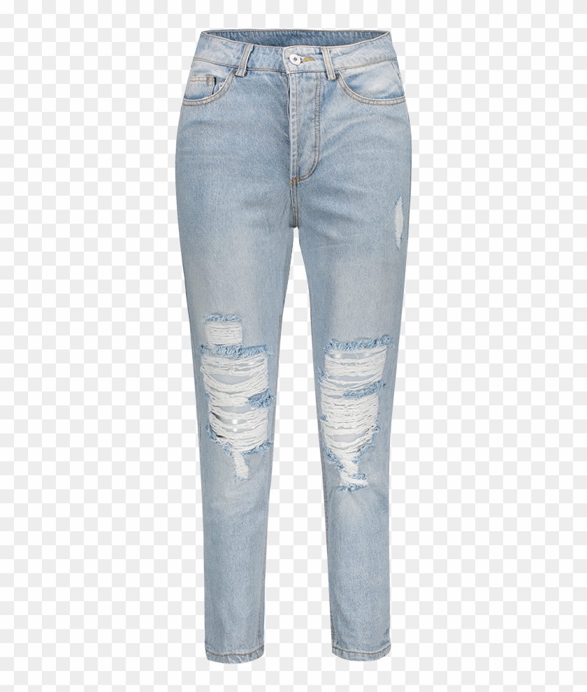 Bleach Wash Ripped Jeans Clipart